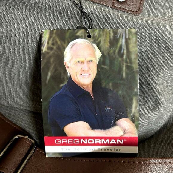NWT Greg Norman The Refined Traveler Canvas Laptop/Messenger Bag Gray OS - Picture 7 of 7